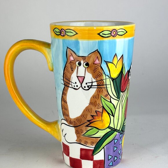 Vibrant Catzilla Tall Cat Mug by Candace Reiter Designs - Picture 2 of 8